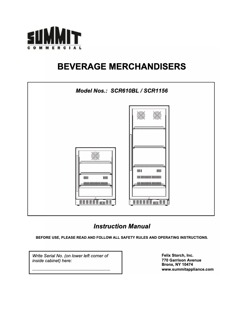 Page 1 de la notice Guide d'installation Summit SCR1156