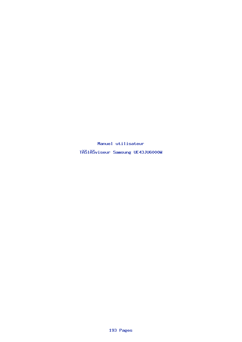 Page 1 de la notice Manuel utilisateur Samsung UE43JU6000W