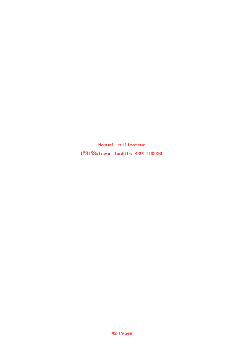 Page 1 de la notice Manuel utilisateur Toshiba 43UL2163DBL