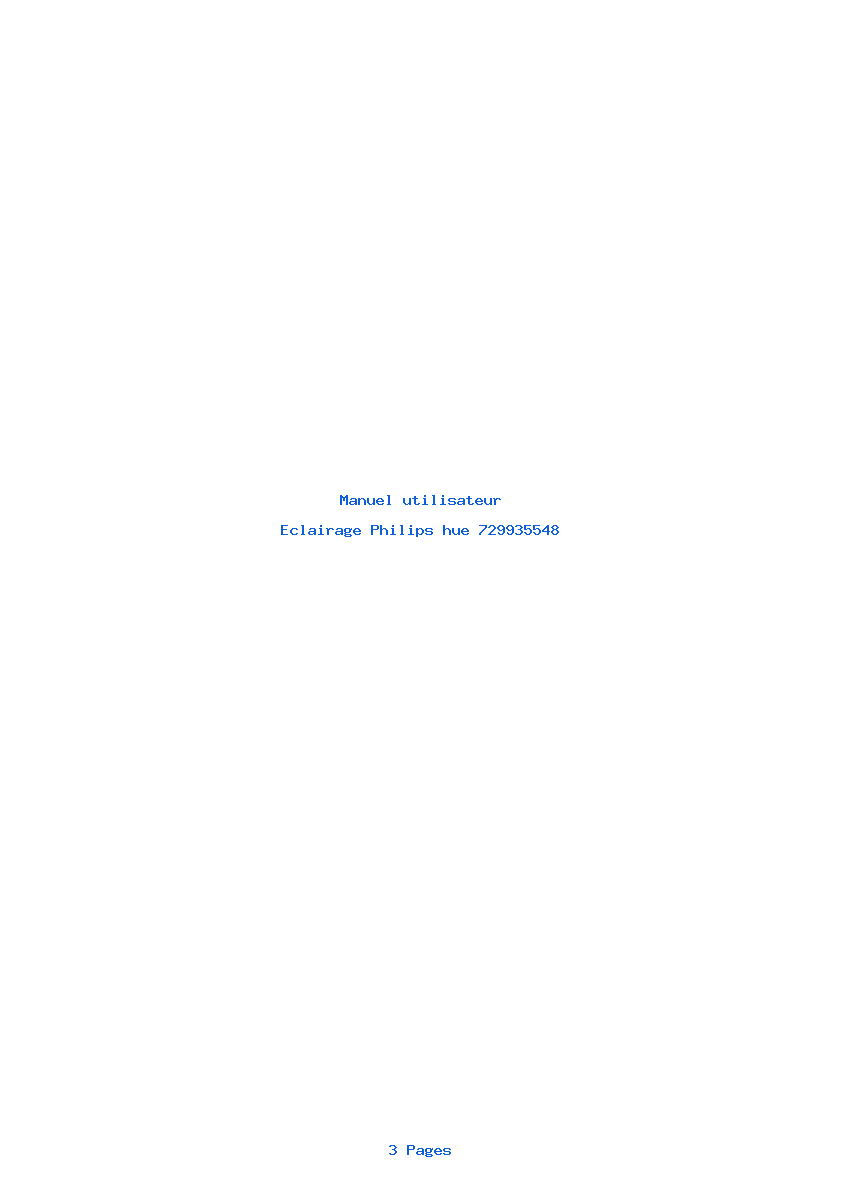 Page 1 de la notice Manuel utilisateur Philips hue 729935548