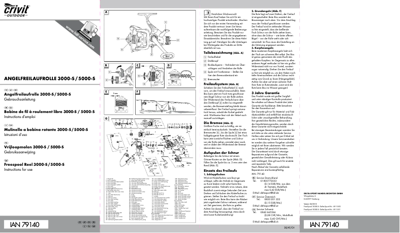Page 1 de la notice Manuel utilisateur Crivit 5000-S