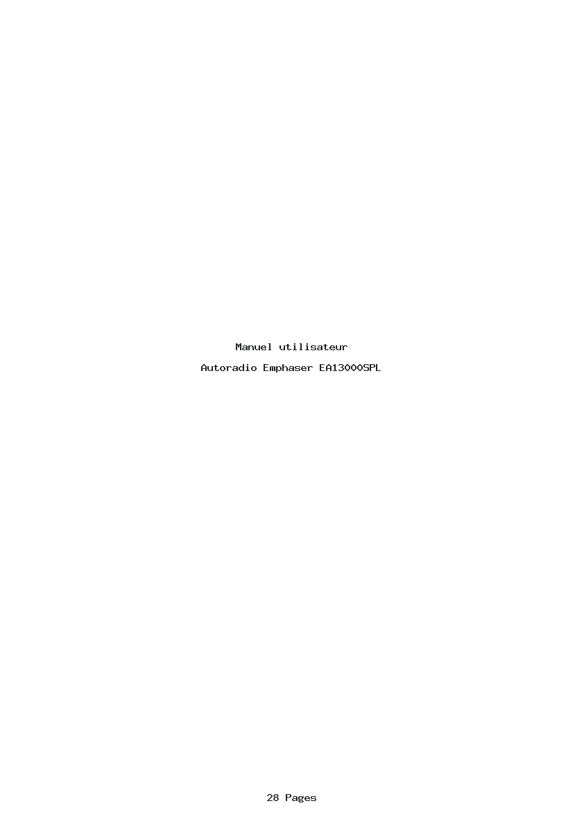 Page 1 de la notice Manuel utilisateur Emphaser EA13000SPL