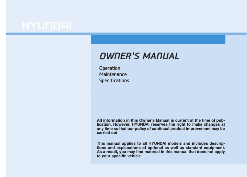 Page 1 of the manual User Manual Hyundai Ioniq HEV (2018)
