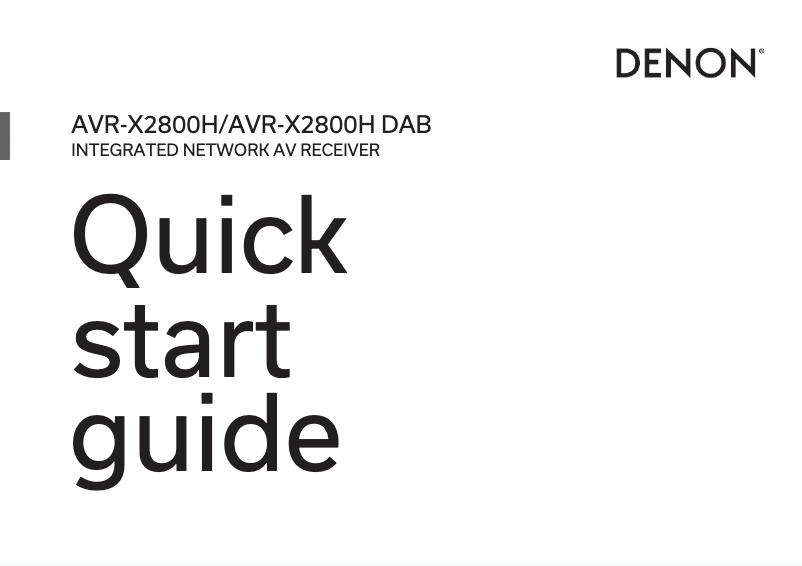 Page 1 de la notice Guide de démarrage rapide Denon AVC-X3800H