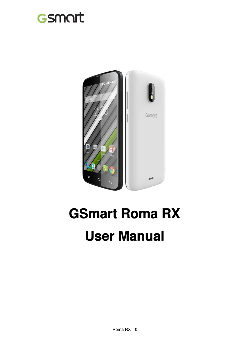Page 1 de la notice Manuel utilisateur GSmart Roma RX