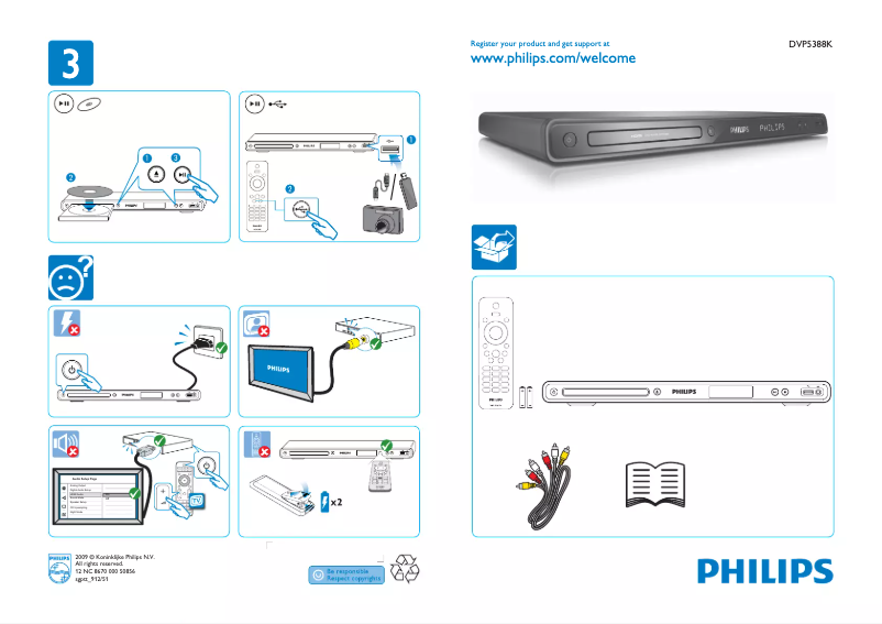Página 1 del manual Guía de inicio rápido Philips DVP5998K