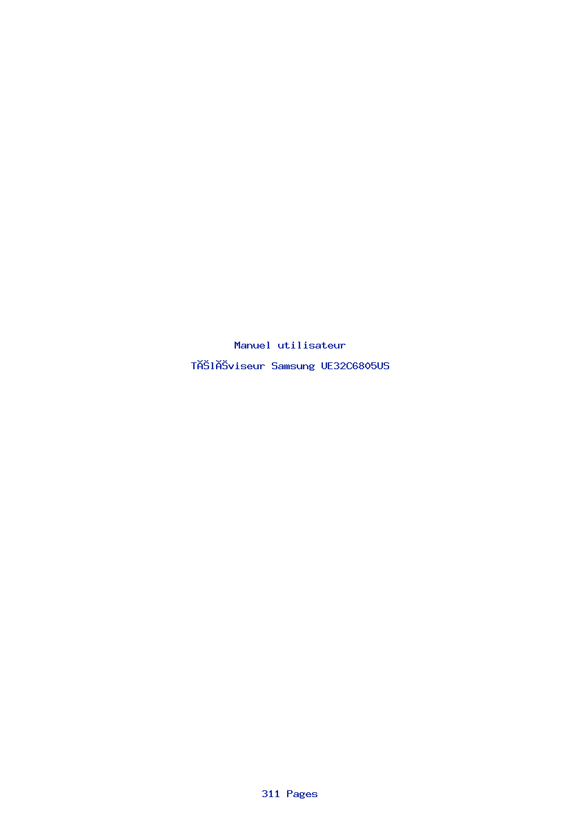 Page 1 de la notice Manuel utilisateur Samsung UE32C6805US