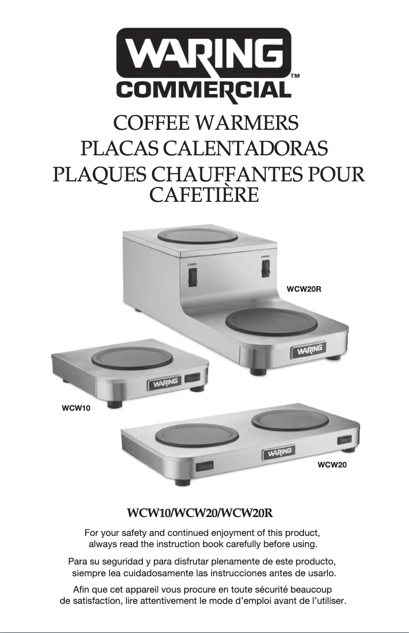 Page 1 de la notice Manuel utilisateur Waring Commercial WCW20R