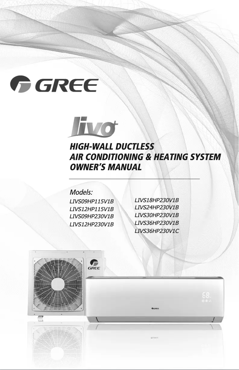 Página 1 del manual Manual de usuario Gree LIVS12HP115V1BO