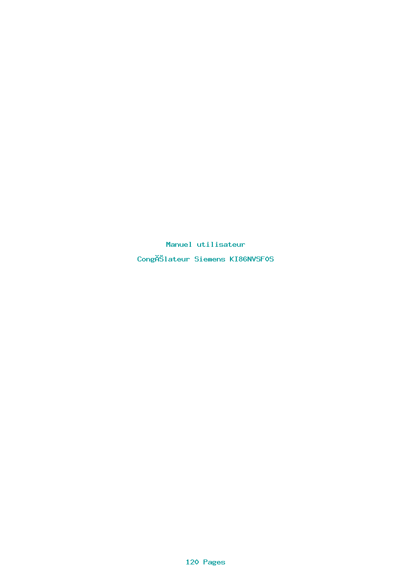 Page 1 de la notice Manuel utilisateur Siemens KI86NVSF0S
