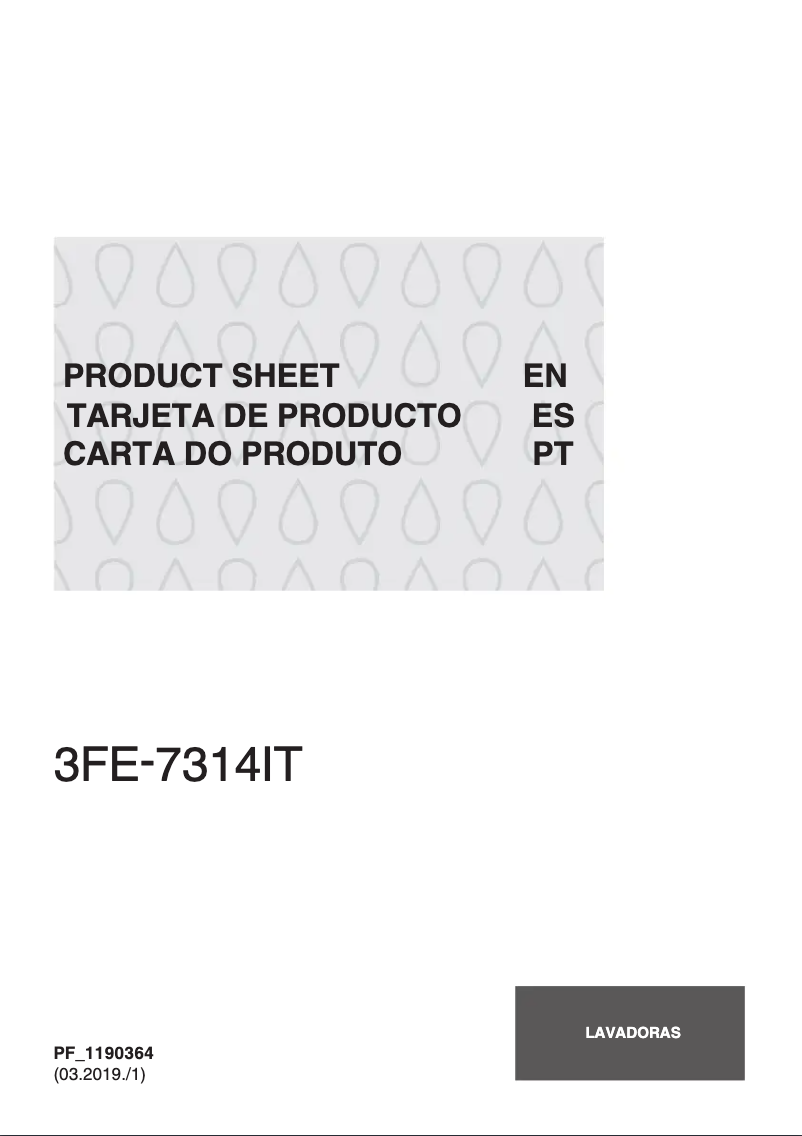 Page 1 de la notice Fiche technique Fagor 3FE-7314IT