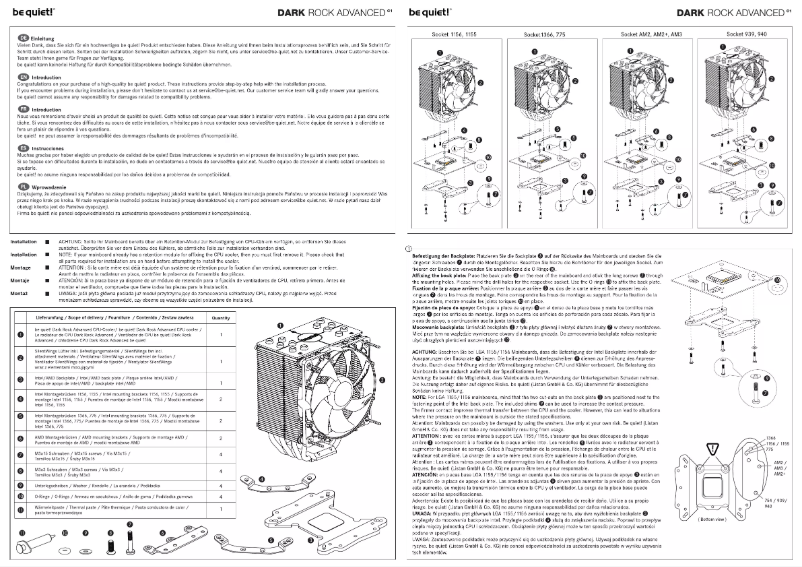 Page 1 de la notice Manuel utilisateur Be Quiet! Dark Rock Advanced