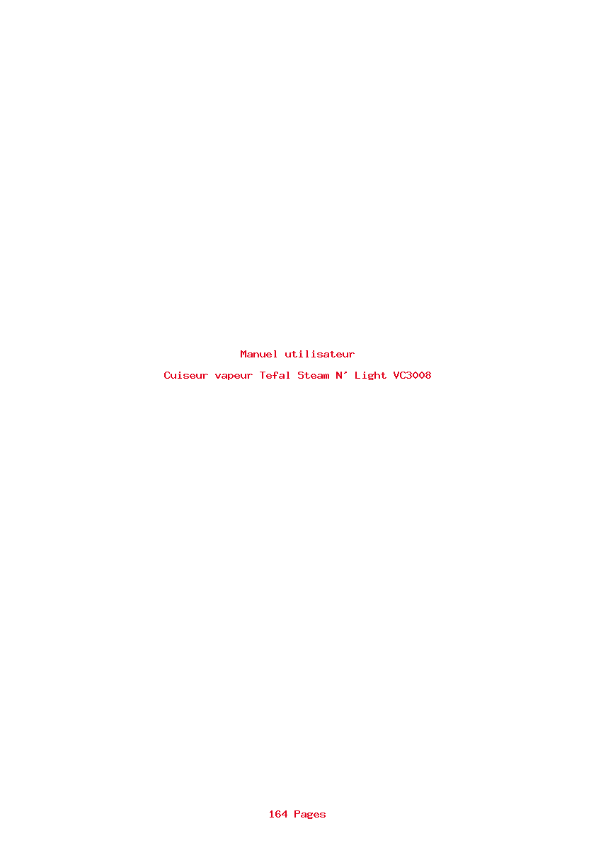 Page 1 de la notice Manuel utilisateur Tefal Steam N' Light VC3008