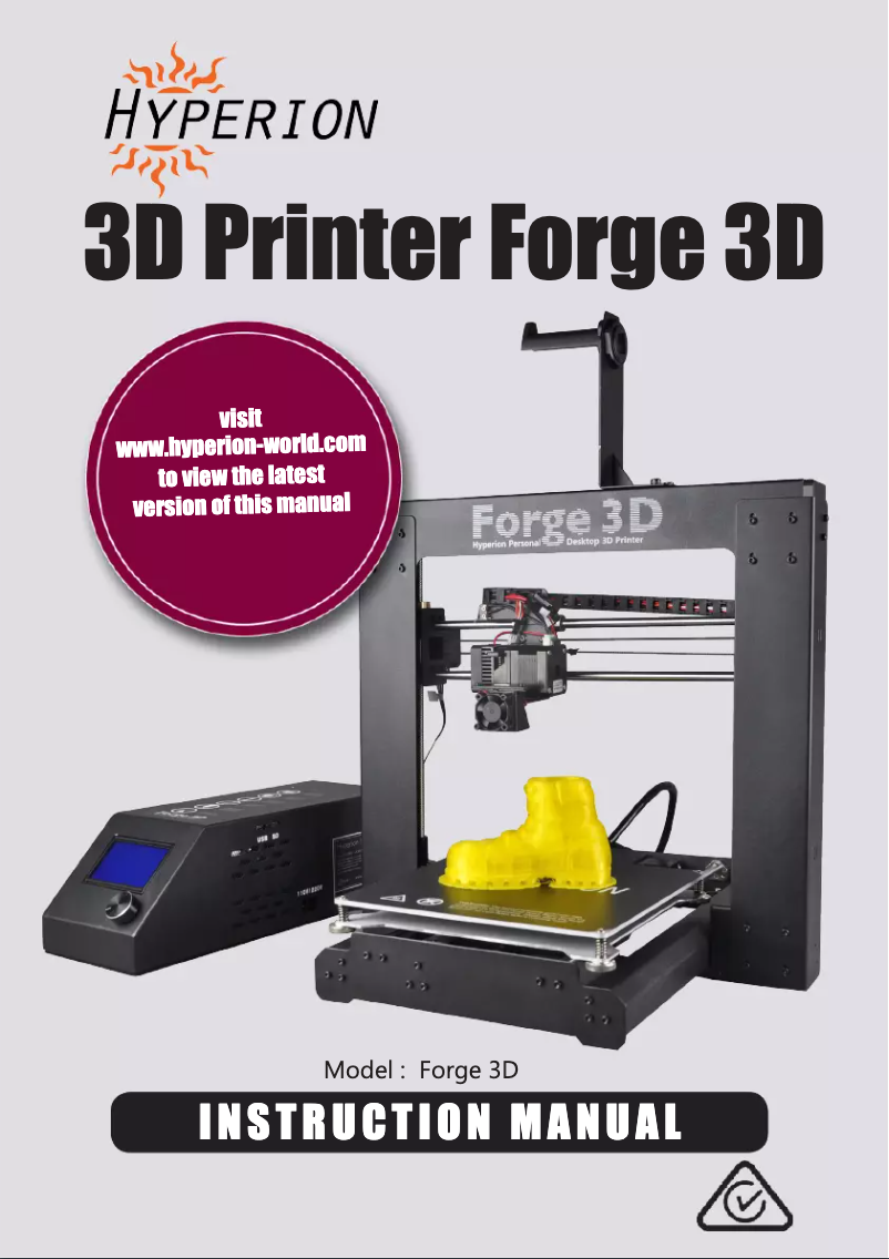 Page 1 de la notice Manuel utilisateur Hyperion Forge 3D