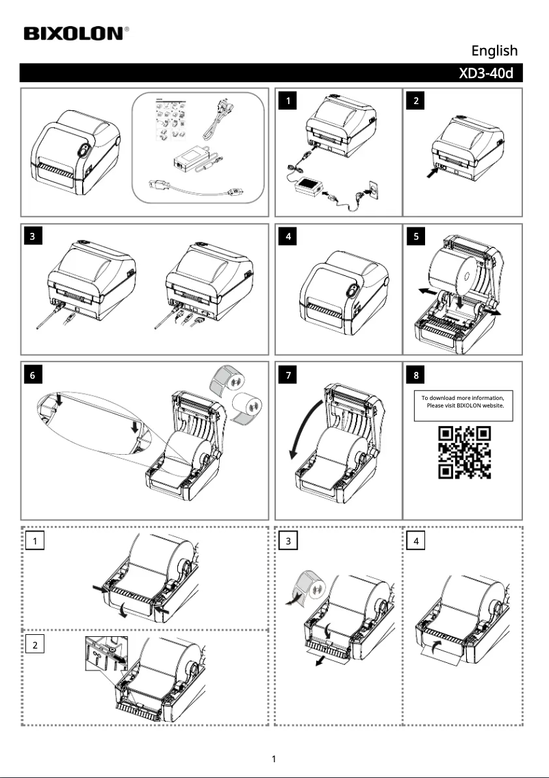 Page 1 of the manual User Manual Bixolon XD3-40d