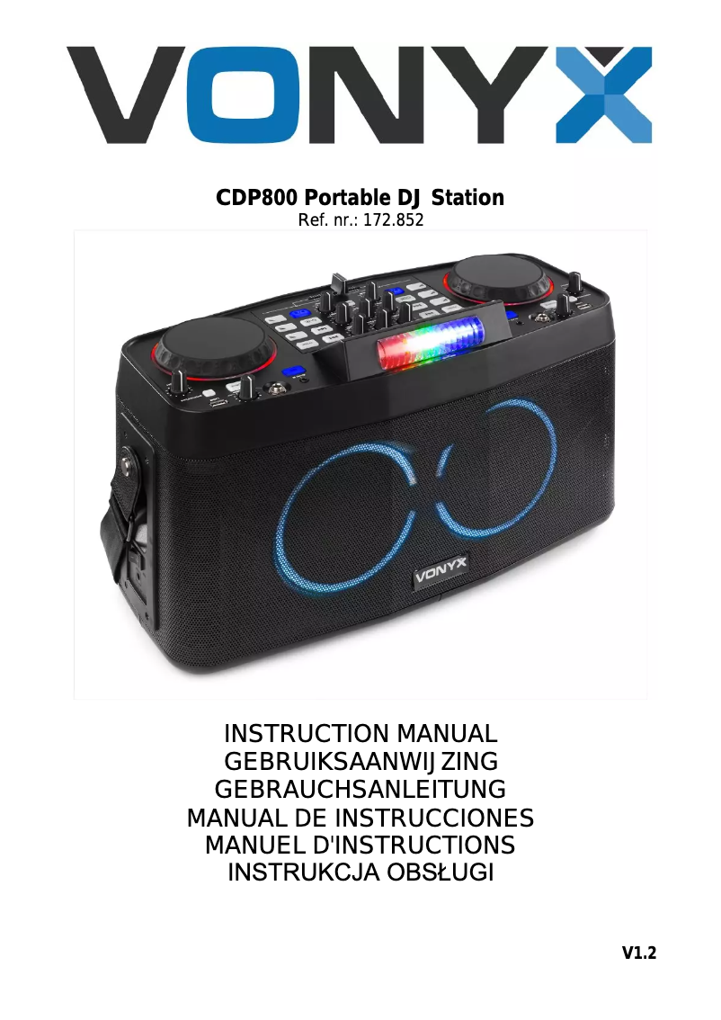 Page 1 de la notice Manuel utilisateur Vonyx CDP800
