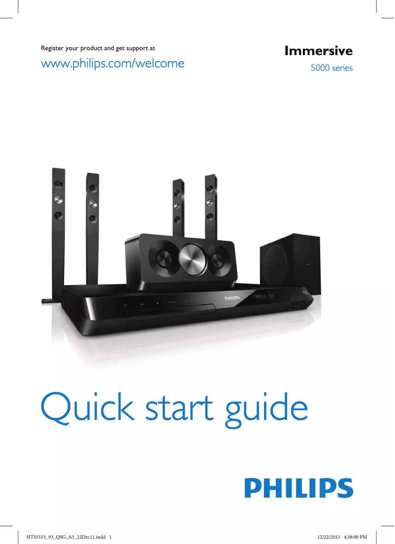 Page n°1 - Guide de démarrage rapide Philips HTS5553