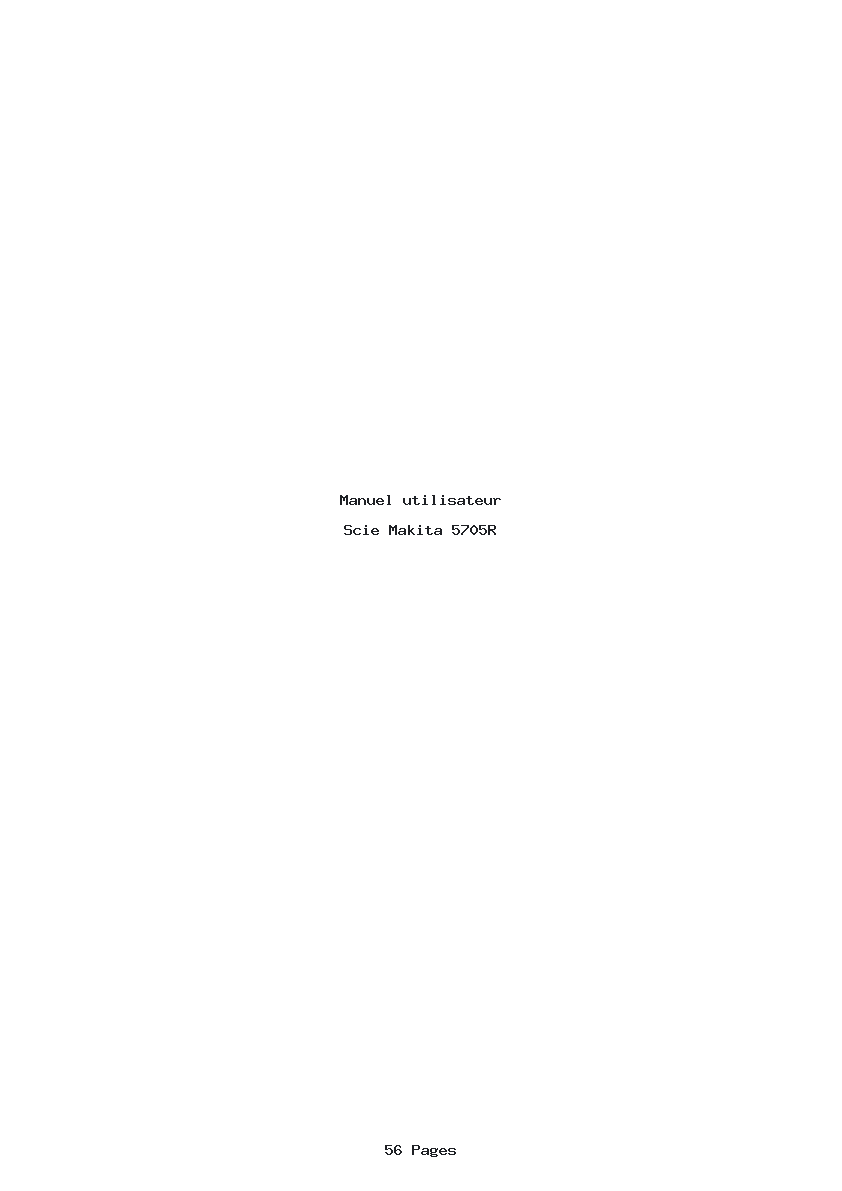 Page 1 de la notice Manuel utilisateur Makita 5705R