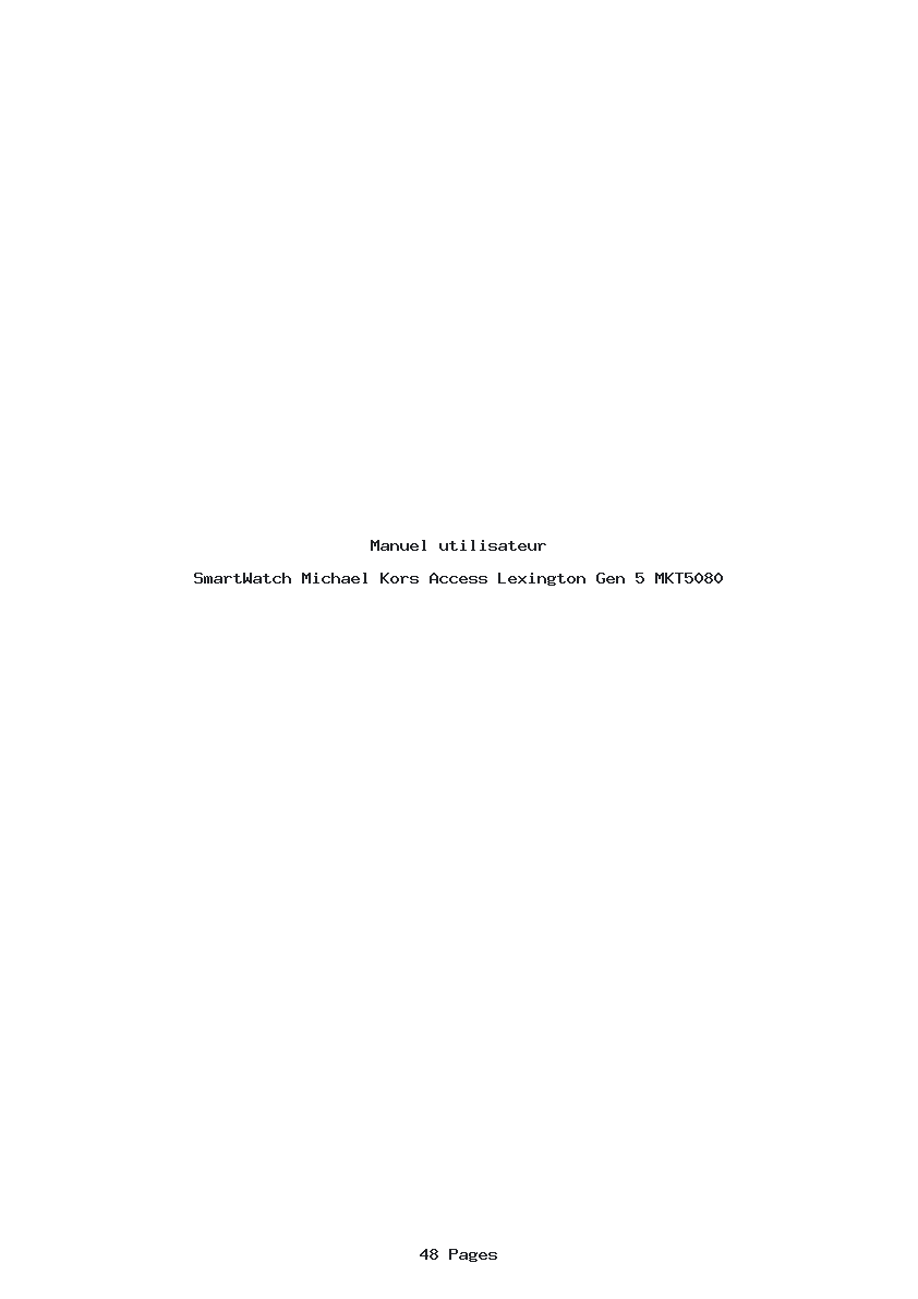 Page 1 de la notice Manuel utilisateur Michael Kors Access Lexington Gen 5 MKT5080
