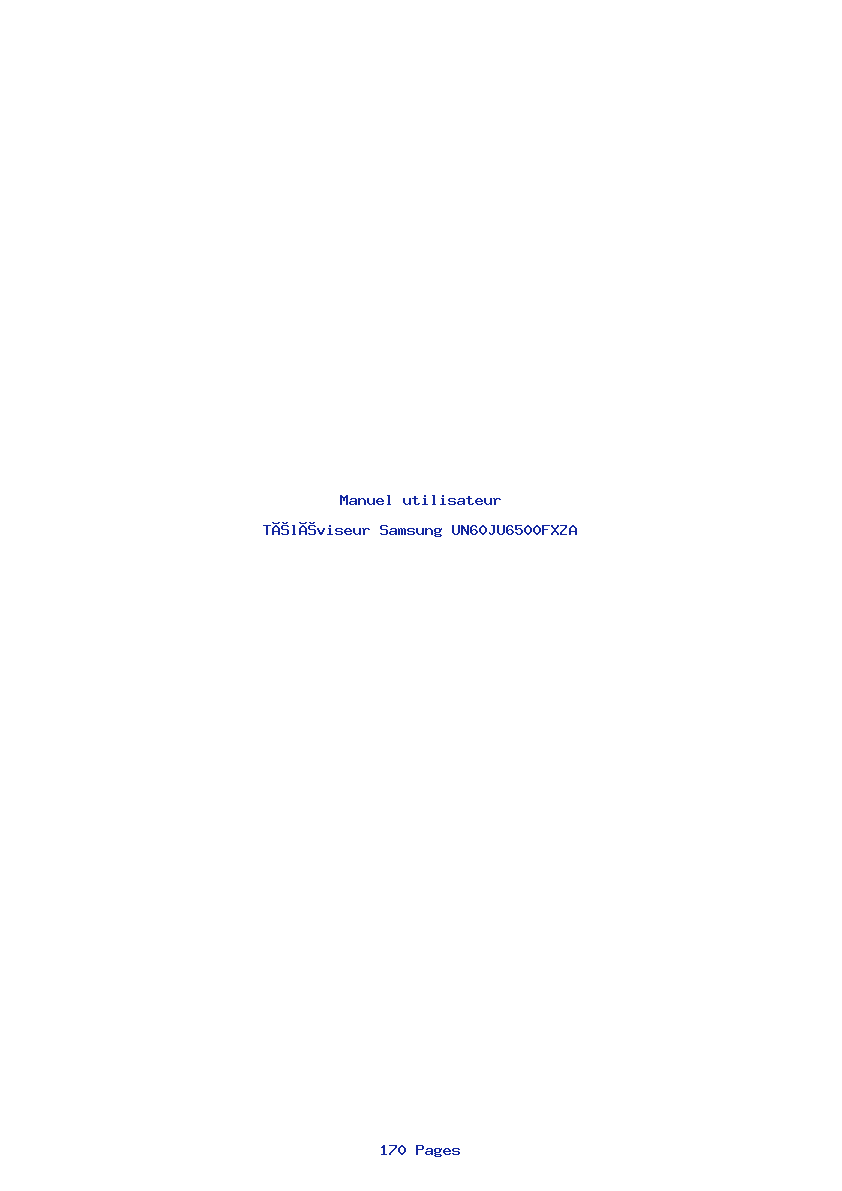 Page 1 de la notice Manuel utilisateur Samsung UN60JU6500FXZA