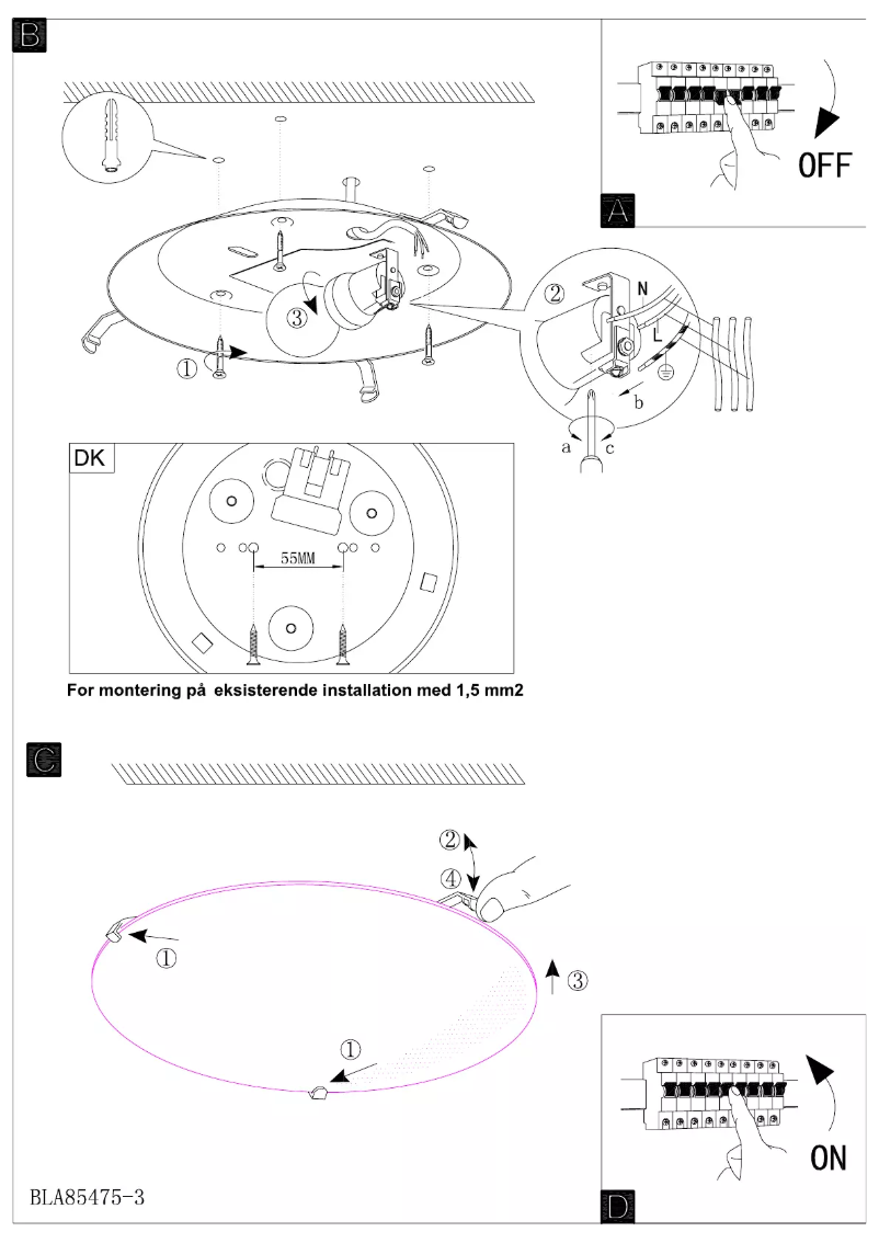 Page 1 de la notice Manuel utilisateur Eglo Mars