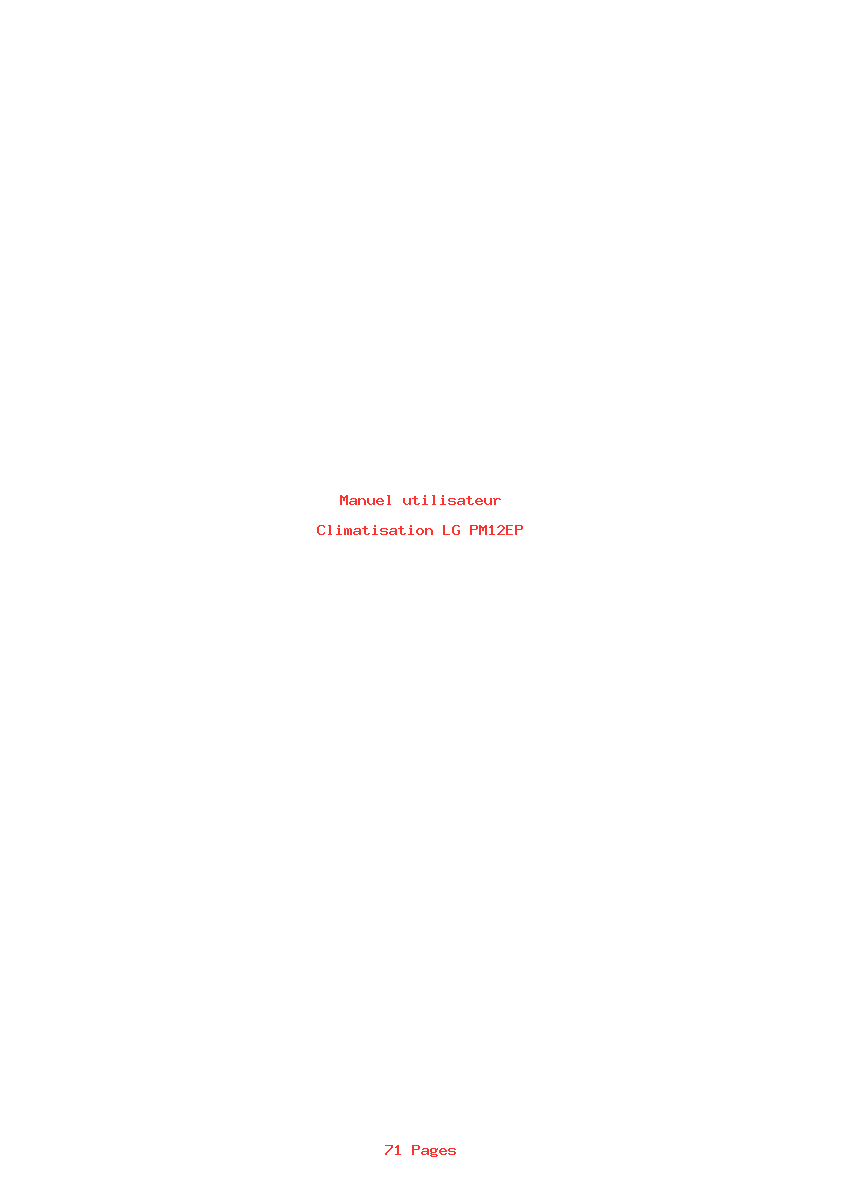 Page 1 de la notice Manuel utilisateur LG PM12EP