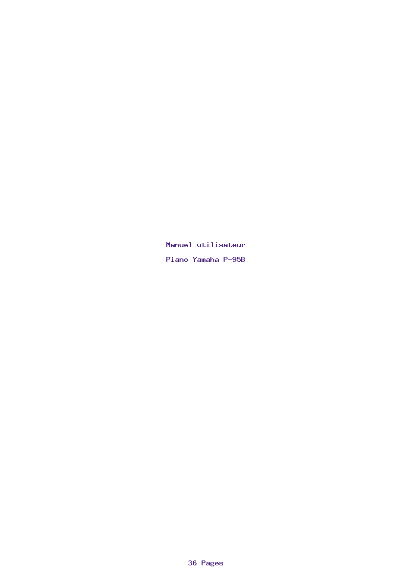 Page 1 de la notice Manuel utilisateur Yamaha P-95B