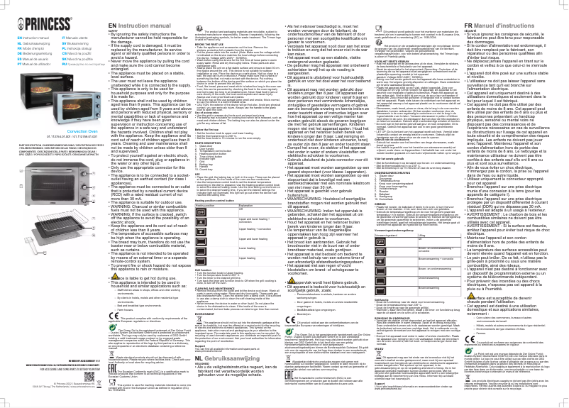 Page 1 de la notice Manuel utilisateur Princess 112754