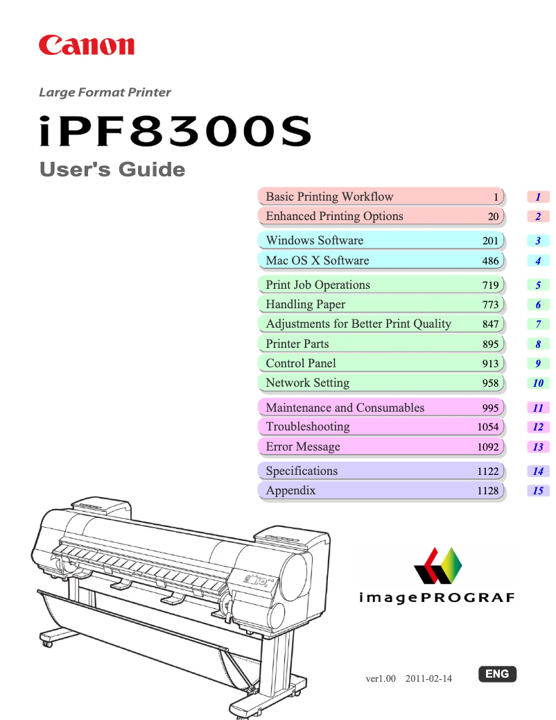 Página 1 del manual Manual de usuario Canon imagePROGRAF iPF8300S