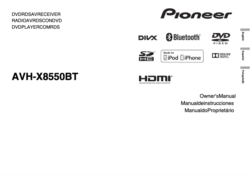Página 1 del manual Manual de usuario Pioneer AVH-X8550BT