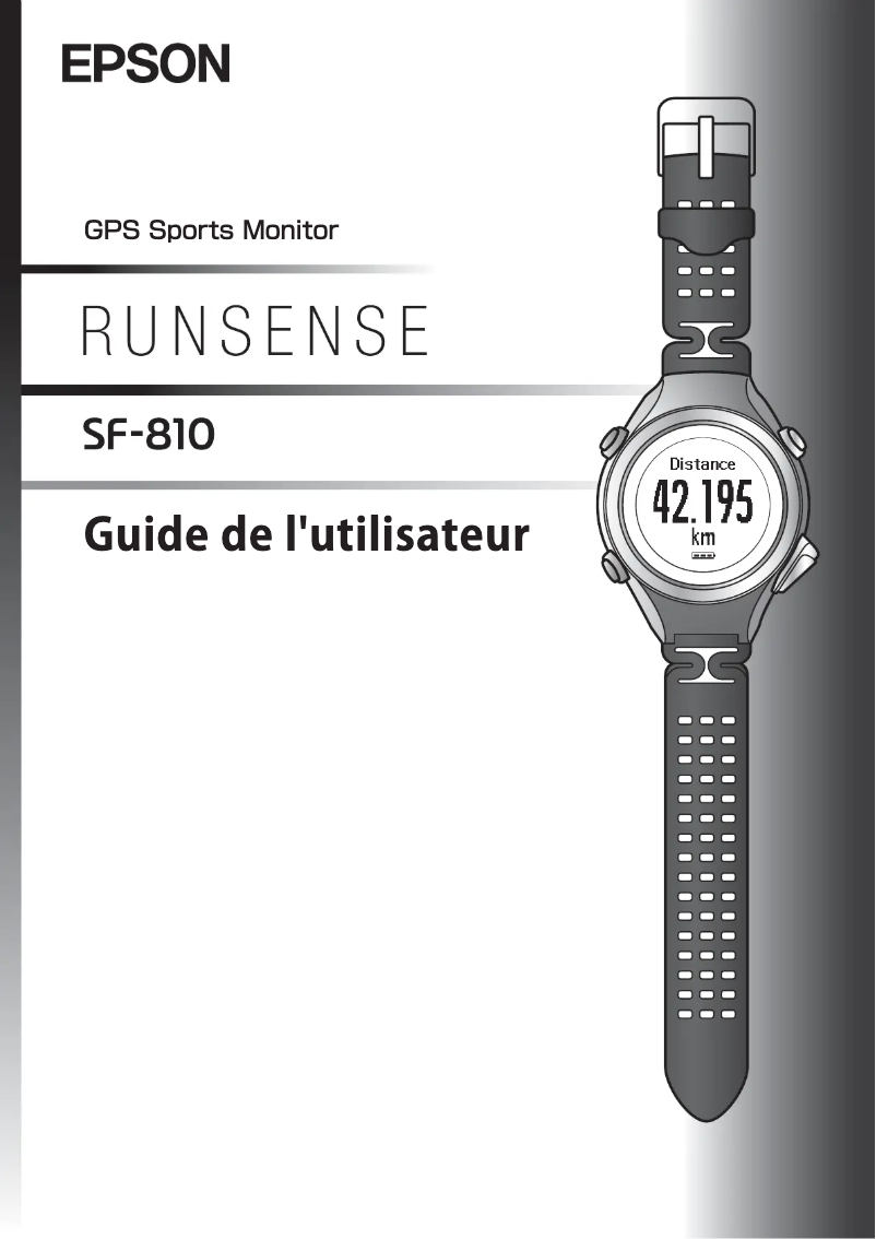 Page 1 de la notice Manuel utilisateur Epson Runsense SF810