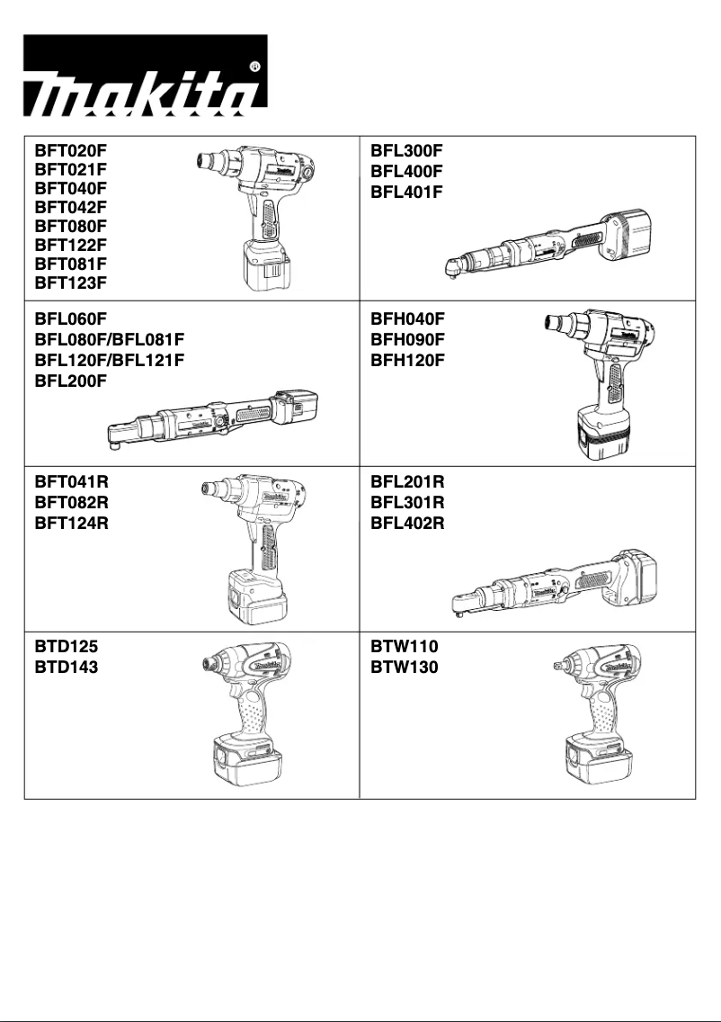 Page 1 de la notice Manuel utilisateur Makita BFL121F