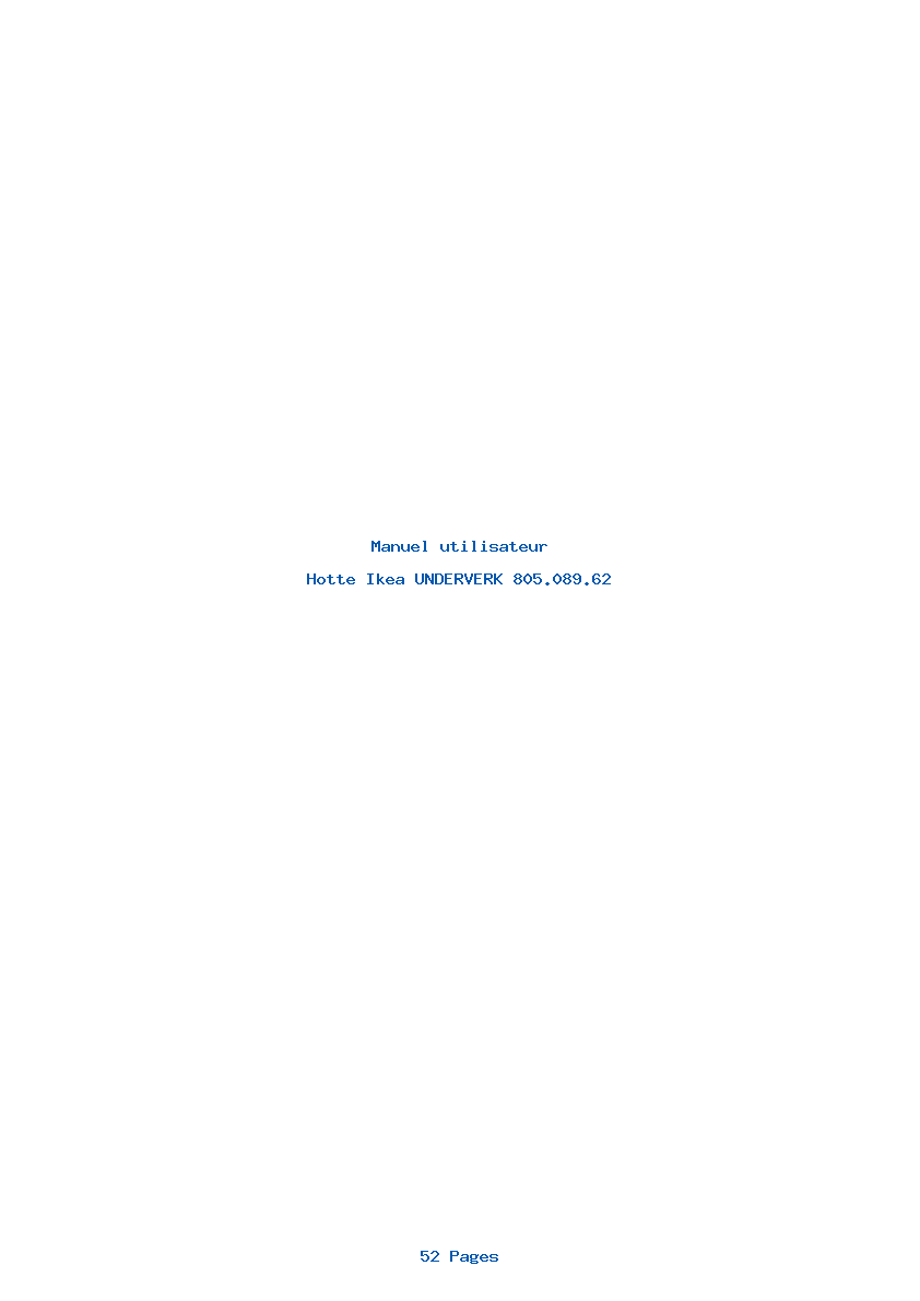 Page 1 de la notice Manuel utilisateur Ikea UNDERVERK 805.089.62