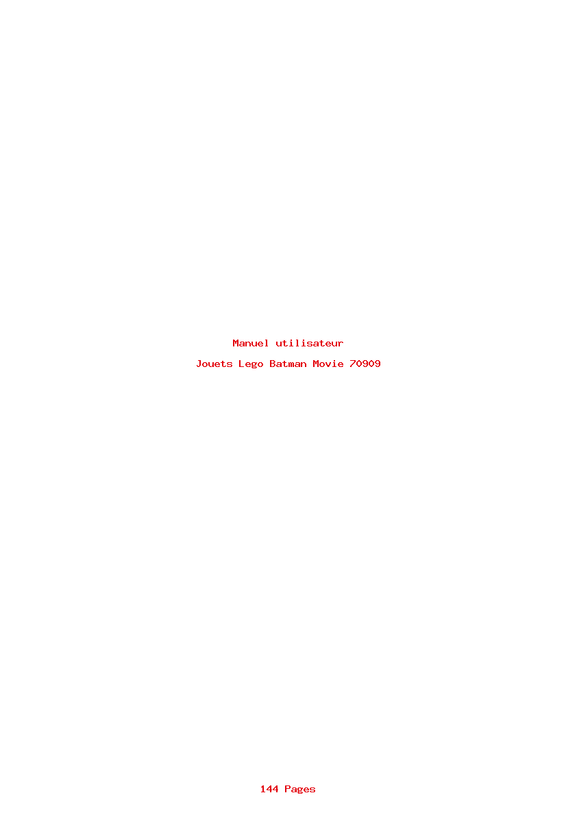 Page 1 de la notice Manuel utilisateur Lego Batman Movie 70909