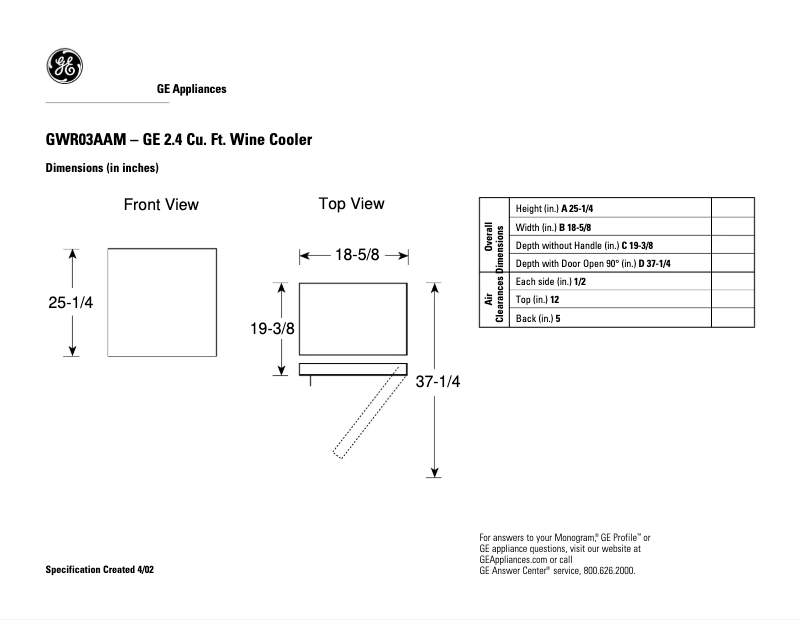 Image de la première page du manuel de l'appareil GWR03AAMBB