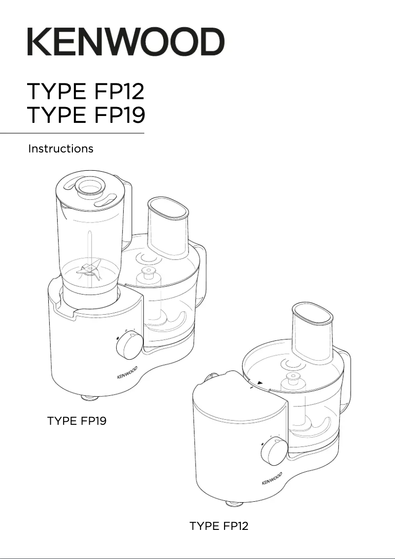 Page 1 de la notice Manuel utilisateur Kenwood FP19