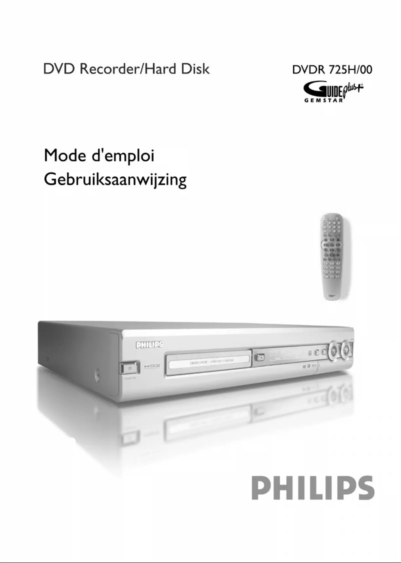 Page n°1 - Manuel utilisateur Philips DVDR725H