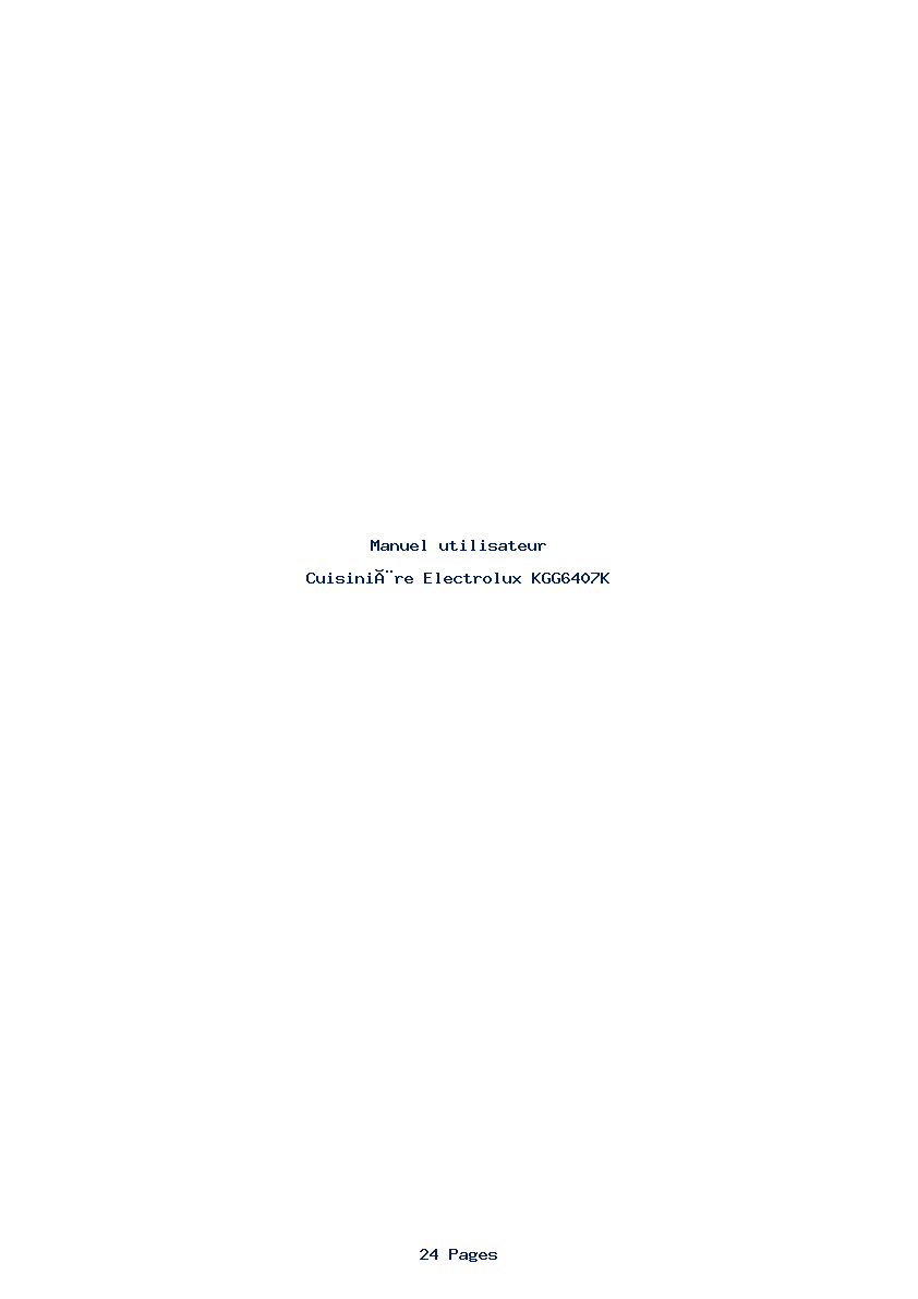 Image de la première page du manuel de l'appareil KGG6407K