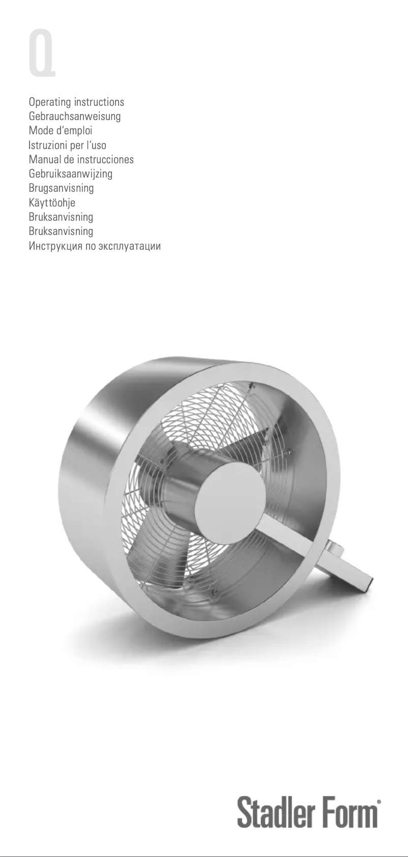 Page 1 de la notice Manuel utilisateur Stadler Form Q Fan