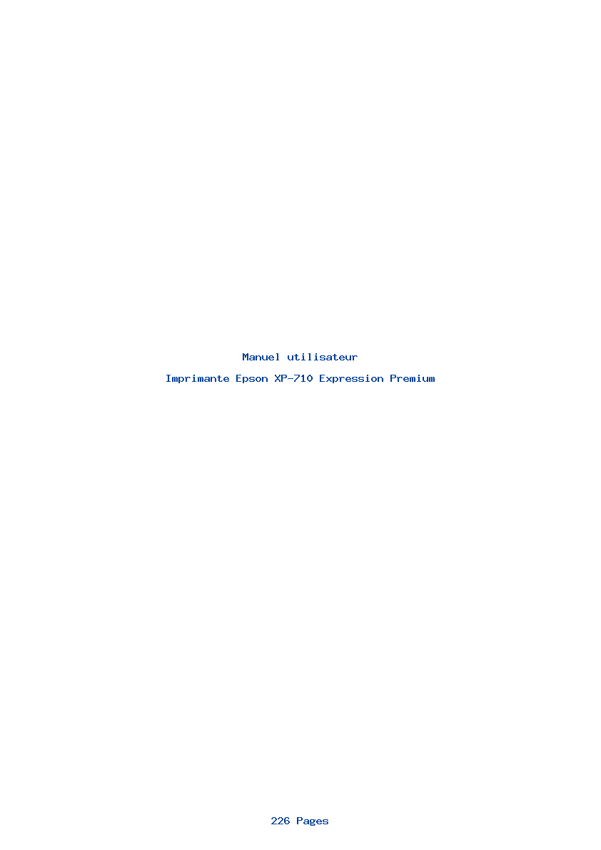 Page 1 de la notice Manuel utilisateur Epson XP-710 Expression Premium