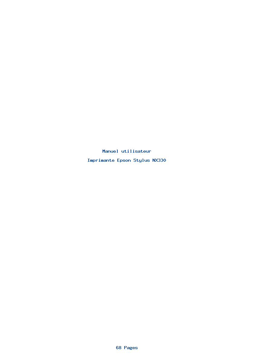 Page 1 de la notice Manuel utilisateur Epson Stylus NX330