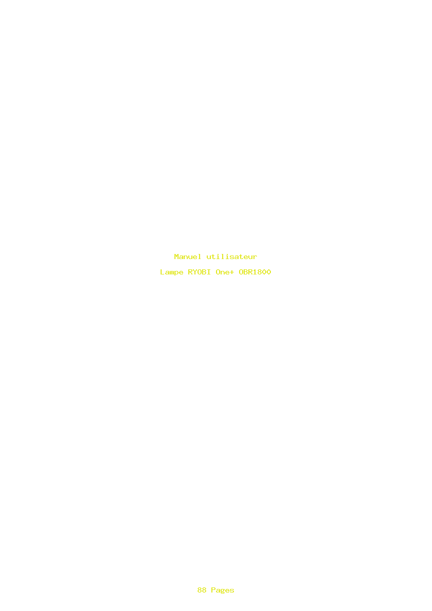 Page 1 de la notice Manuel utilisateur RYOBI One+ OBR1800