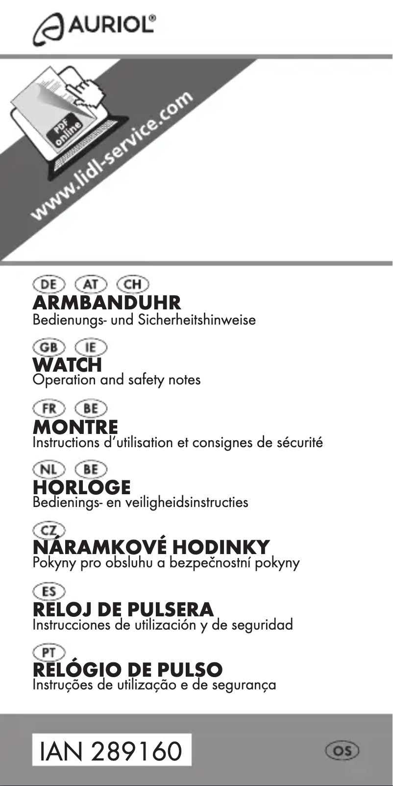 Page 1 de la notice Manuel utilisateur Auriol IAN 289160