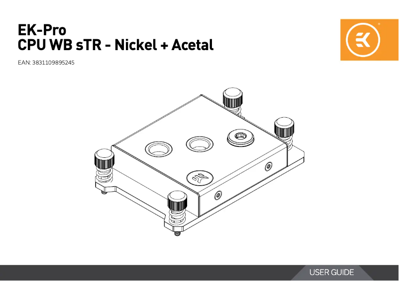 Page 1 de la notice Manuel utilisateur EK Water Blocks EK-Pro CPU WB sTR