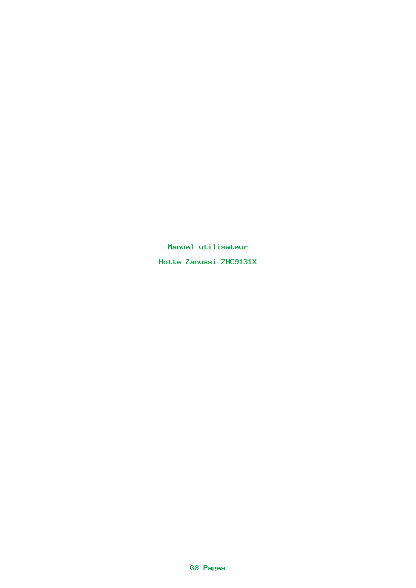 Page 1 de la notice Manuel utilisateur Zanussi ZHC9131X