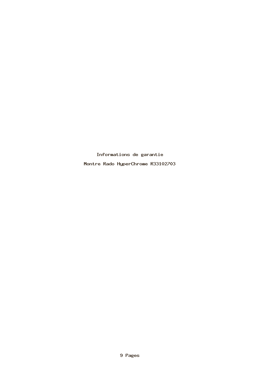 Image de la première page du manuel de l'appareil HyperChrome R33102703