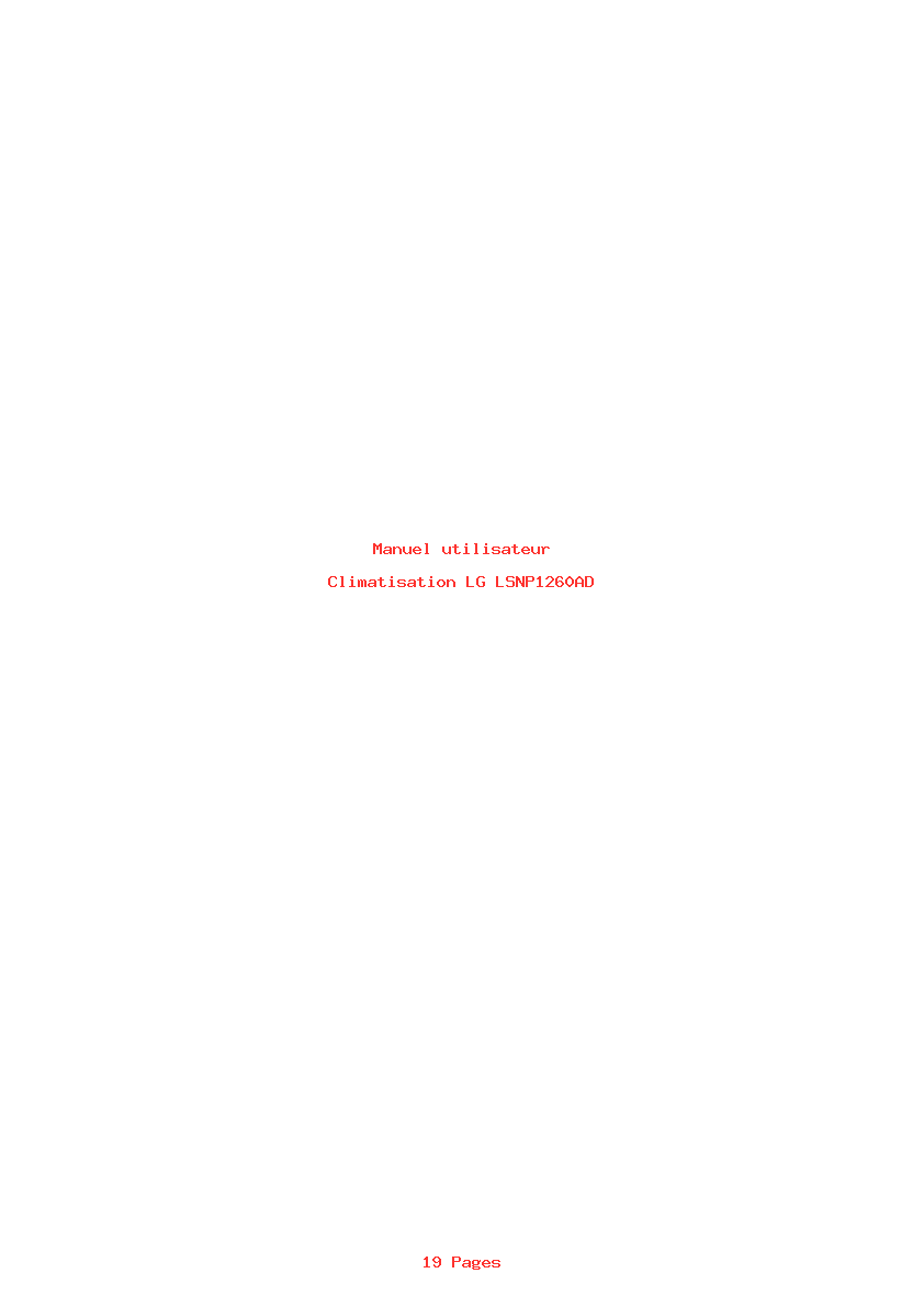 Page 1 de la notice Manuel utilisateur LG LSNP1260AD