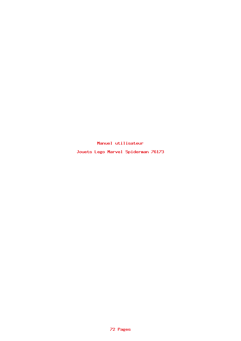 Page 1 de la notice Manuel utilisateur Lego Marvel Spiderman 76173
