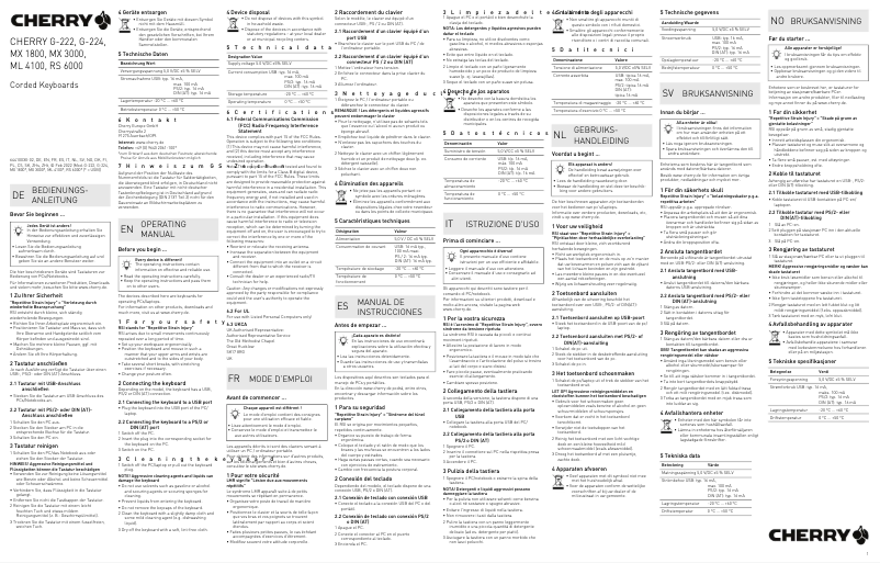 Page 1 de la notice Manuel utilisateur Cherry G83-6188