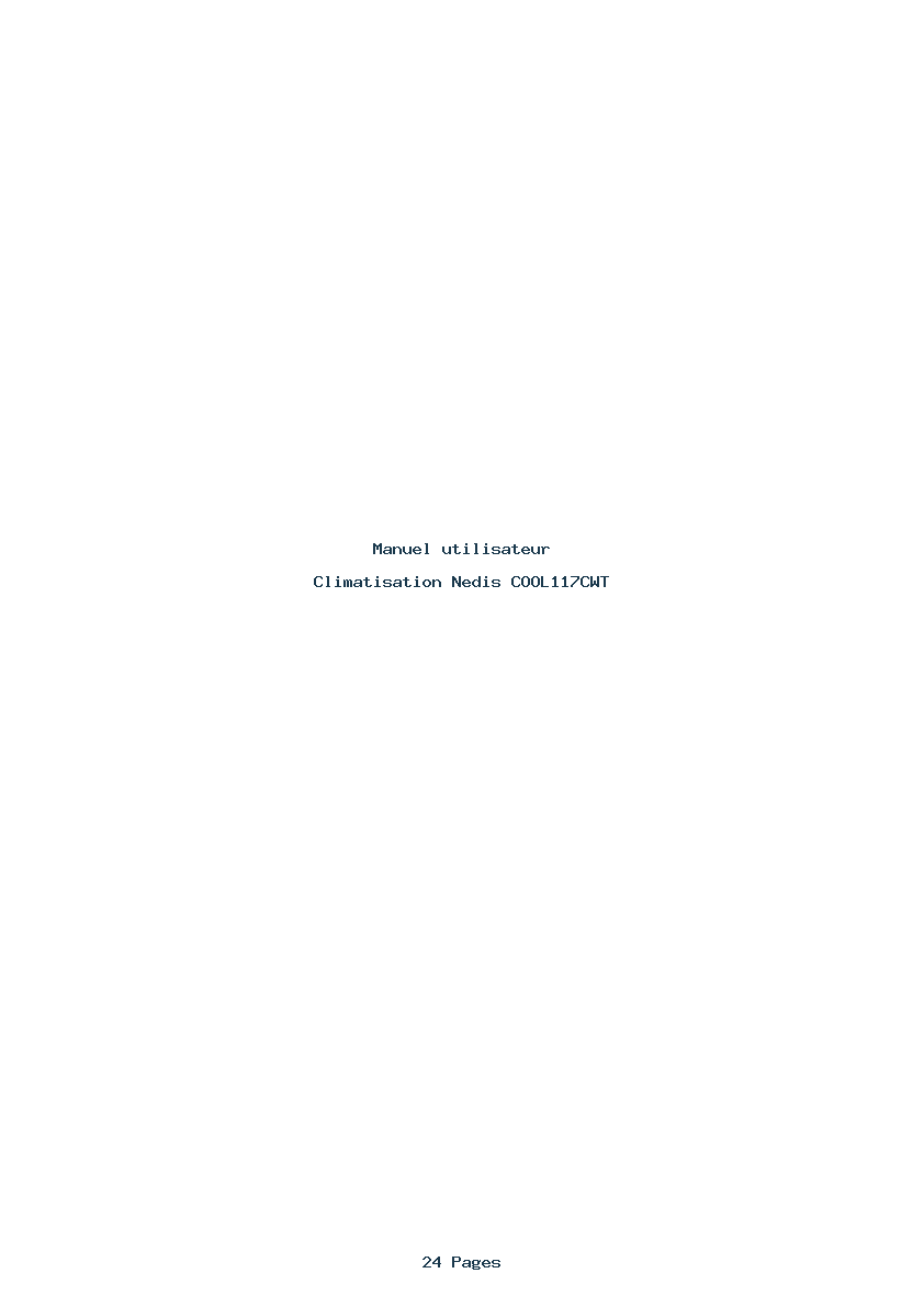 Page 1 de la notice Manuel utilisateur Nedis COOL117CWT